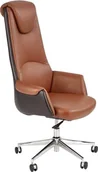 Fotele i krzesła biurowe - Krzesło biurowe Halmar Calvano Brązowy z kółkami do dywanów - miniaturka - grafika 1