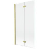 Parawany nawannowe - Mexen Mist parawan nawannowy 2-skrzydłowy lewy 100 x 150 cm, transparent, złoty szczotkowany - 8A9-100-002-55-00-L - miniaturka - grafika 1