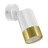 Lampy ścienne - Regulowany kinkiet ścienny Puzon 04275 Ideus tuba biały złoty - miniaturka - grafika 1