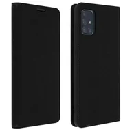 Etui i futerały do telefonów - Etui Folio Prawdziwa Skóra Samsung Galaxy A51 z miejscem na kartę Podstawka wideo Czarne - miniaturka - grafika 1