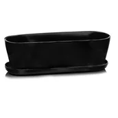 Donice - Podłużna donica z podstawkiem czarna 9 cm - miniaturka - grafika 1