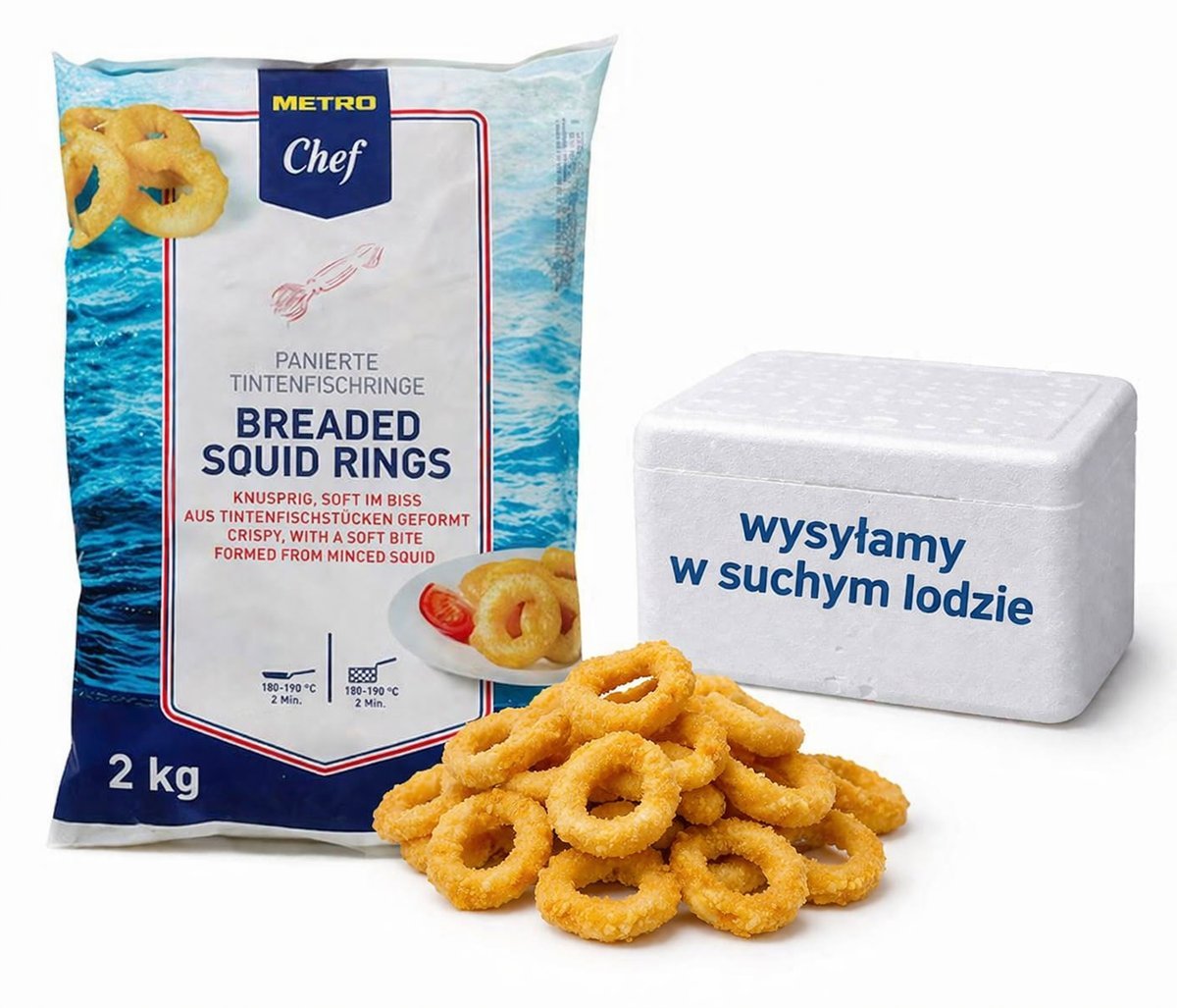 Kalmary panierowane pierścienie 2kg - Metro Chef