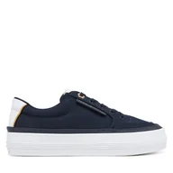Sneakersy damskie - Sneakersy Tommy Hilfiger Essential Vulc Textile Sneaker FW0FW08323 Granatowy - miniaturka - grafika 1