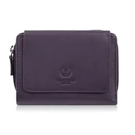 Portfele - Portfel damski skórzany fioletowy duży w orientacji poziomej z RFID Paolo Per - miniaturka - grafika 1