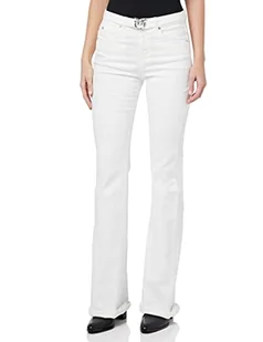 Pinko Flora Flare Bull Komfort Spodnie Damskie, Z04_biały Brill., 24 - Spodnie damskie - miniaturka - grafika 1