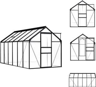 vidaXL Szklarnia aluminiowa antracyt 7,03 m² - Szklarnie - Szklarnie ogrodowe - miniaturka - grafika 1