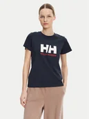 Koszulki i topy damskie - Helly Hansen T-Shirt Logo 54593 Granatowy Regular Fit - miniaturka - grafika 1