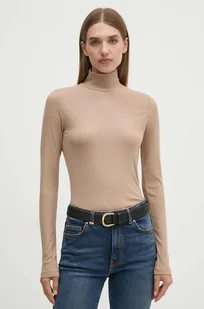 Calvin Klein longsleeve damski kolor szary z półgolfem K20K207747 - Bluzki damskie - miniaturka - grafika 1