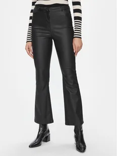 Vero Moda Spodnie z imitacji skóry 10300232 Czarny Flared Fit - Spodnie damskie - miniaturka - grafika 1