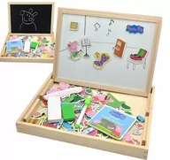 Tablice dla dzieci - Tablica magnetyczna kredowa ŚWINKA PEPPA PIG w domu 100 elementów - miniaturka - grafika 1