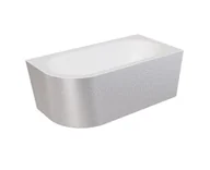 Wanny - Wanna narożna prawa Besco Avita A-line 150x75 cm srebrny syfon klik-klak biały z przelewem slim WAA-150APSB - miniaturka - grafika 1