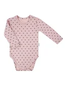 Body dla niemowląt - Dziewczęce body bawełniane w groszki pudrowe Nicol,r.68 - miniaturka - grafika 1