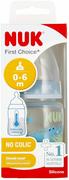 Butelki dla niemowląt - NUK Butelka z wskaźnikiem temp. 150 ml 0-6m First Choice  niebieska - miniaturka - grafika 1