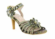 Moda i Uroda OUTLET - Laura Vita Facntasmeo 04 sandały damskie z odkrytymi palcami, Czarny Noir Noir Noir, 40 EU - miniaturka - grafika 1