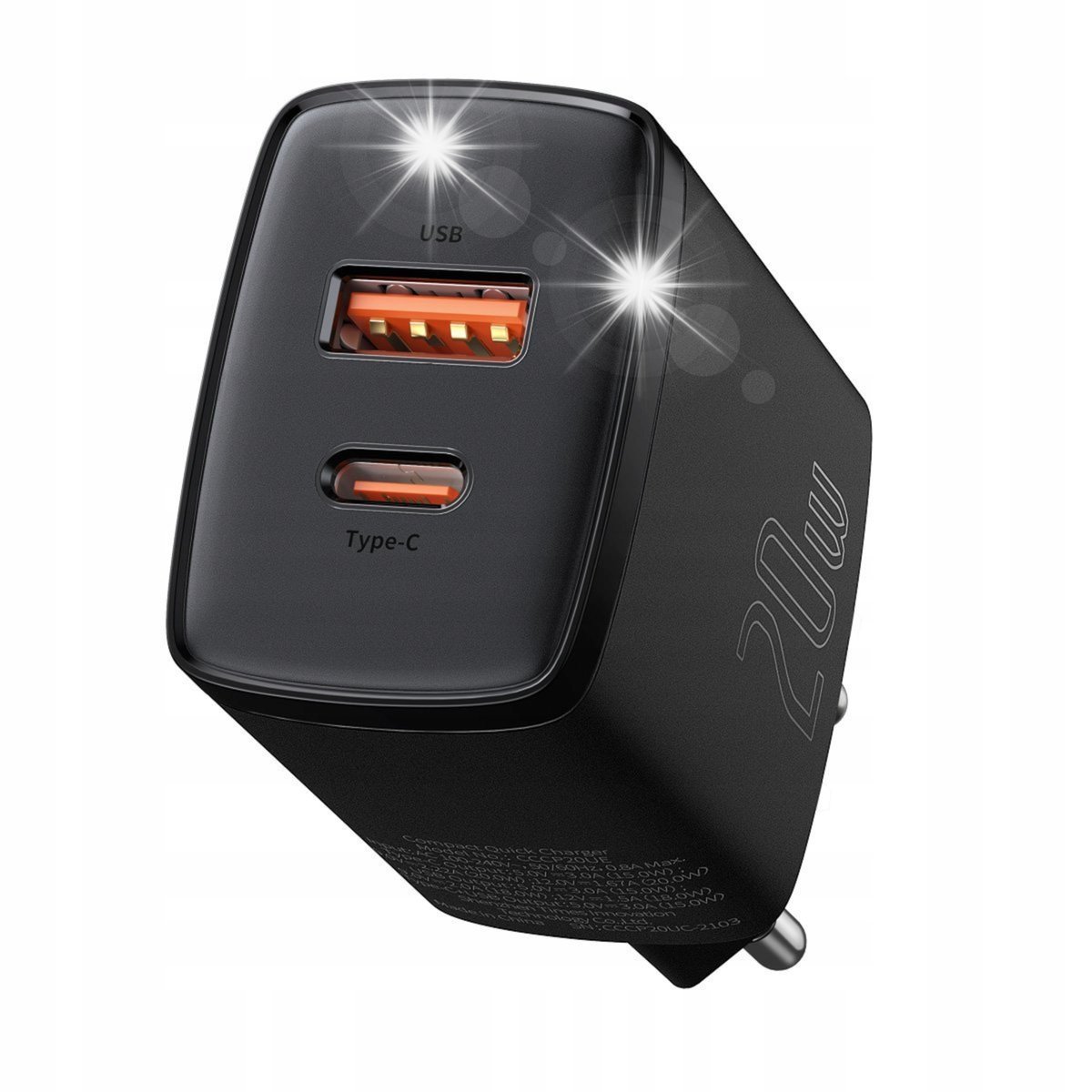 POTRÓJNA Ładowarka Baseus 2xUSB+USB-C PD QC 30W 3A