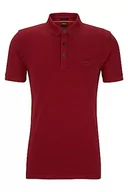 Koszulki męskie - BOSS Męska koszulka polo z logo Slim-Fit z elastycznej bawełny z naszywką z logo, czerwona, S, czerwony, S - miniaturka - grafika 1