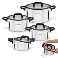 Zestawy garnków i patelni - Komplet garnków stalowych nierdzewnych z pokrywkami 8 elementów - miniaturka - grafika 1
