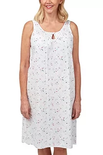 Piżamy damskie - Marlon Damska koszula nocna bez rękawów Delta Cotton Dobby Print, różowy, 50-52 - grafika 1