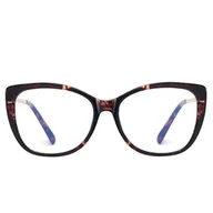 Okulary korekcyjne, oprawki, szkła - Okulary kocie do komputera damskie z filtrem BLUE Light zerówki 2564-1 - miniaturka - grafika 1