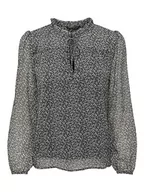 Bluzki damskie - ONLY Damska bluzka Onlditsy L/S Blouse WVN Noos, Black/Aop:cera Ditsy, M - miniaturka - grafika 1