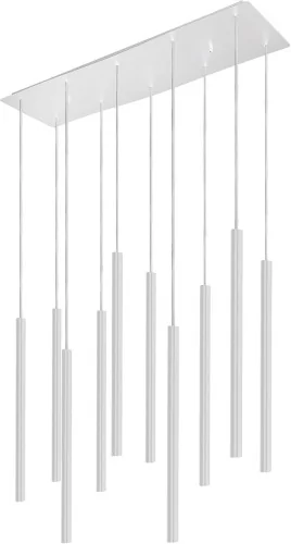 Nowodvorski LAMPA wisząca LASER 8922 metalowa OPRAWA prostokątny ZWIS minimalistyczne tuby mosiądz biała 8922