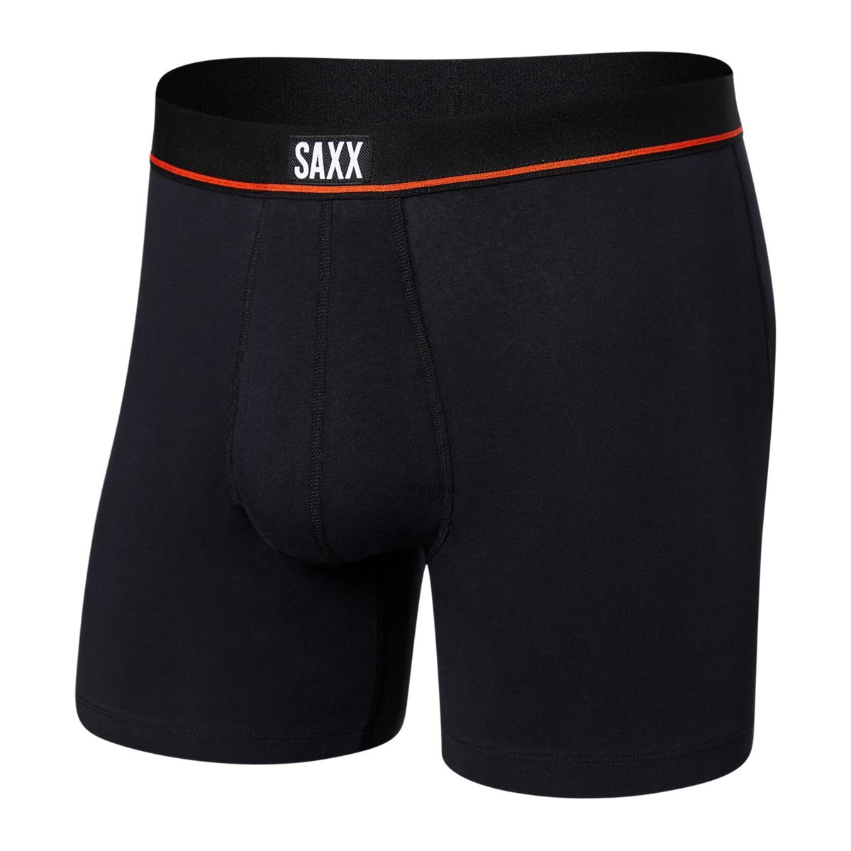 Bokserki Męskie Elastyczne Saxx Non-Stop Stretch Boxer Brief Z Rozporkiem - Czarne-S