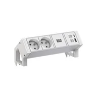Listwy zasilające - BACHMANN DESK2 ALU WHITE 2xUTE 1xUSB A/C 22W 0,2m GST18 - miniaturka - grafika 1