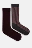 Skarpetki męskie - Calvin Klein skarpetki 2-pack męskie kolor bordowy 701229437 - miniaturka - grafika 1