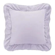 Poszewki na poduszki - JASNA WRZOSOWA PUDROWA FIOLETOWA POSZEWKA NA PODUSZKĘ 40X40 Z FALBANKĄ RUFFY - miniaturka - grafika 1
