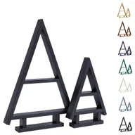 Ozdoby bożonarodzeniowe - Choinka drewniana świąteczna dekoracja - Zestaw 2 sztuk - Czarna, ozdoba rustykalna, figurka - 55 cm oraz 35 cm wysokości - miniaturka - grafika 1