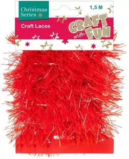 Craft with Fun Łańcuch czerwony 1,5m - Ozdoby bożonarodzeniowe - miniaturka - grafika 1