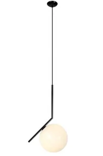 KingHome Lampa wisząca HALM MD10563-1-200T.BLACK czarna oprawa z mlecznym kloszem MD10563-1-200T.BLACK - Lampy sufitowe - miniaturka - grafika 1