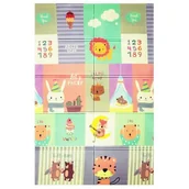 Maty piankowe - Mata Humbi Dwustronna Składana Edukacyjna z pianki XPE 120x180x1cm Zwierzątka, Literki, Cyferki Uliczki - miniaturka - grafika 1