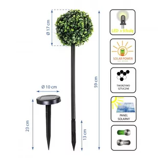 Zestaw lamp solarnych 3 kul bukszpanowych 27led - Lampy ogrodowe - miniaturka - grafika 3