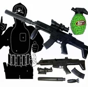 Zabawki militarne - Pistolet na kulki Snajper Zabawka + TARCZA I KULKI - miniaturka - grafika 1