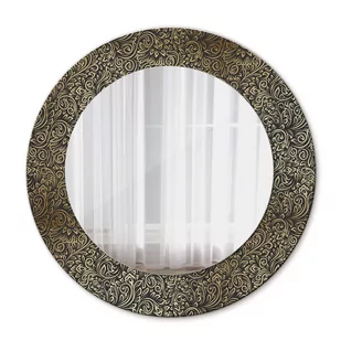 Lustro z nadrukiem dekoracyjne okrągłe Złote ornamenty - Lustra - miniaturka - grafika 1