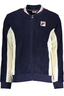 Bluzy męskie - NIEBIESKA BLUZA MĘSKA FILA Z ZAMKIEM - miniaturka - grafika 1