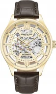 Zegarki męskie - Zegarek męski KENNETH COLE KCWGE0027202 brązowy klasyczny skeleton - miniaturka - grafika 1