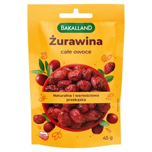 Bakalland Żurawina suszona słodzona 45 g - Bakalie - miniaturka - grafika 1