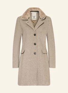 Fuchs Schmitt Płaszcz Wełniany Z Odpinanym Sztucznym Futrem beige - Płaszcze damskie - miniaturka - grafika 1