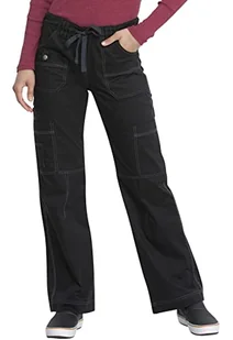 Dickies Gen Flex damskie spodnie Scrubs z niskim stanem Cargo 857455, Czarny, M - Spodnie damskie - miniaturka - grafika 1
