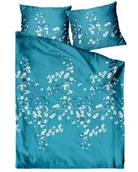 Pościel - Greno Pościel satynowa 160x200 turkusowa kwiaty Kyoto Szmaragdowa Frotex 23 - miniaturka - grafika 1