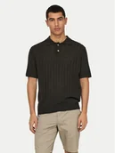 Koszulki męskie - Only & Sons Polo Kent 22033463 Brązowy Regular Fit - miniaturka - grafika 1