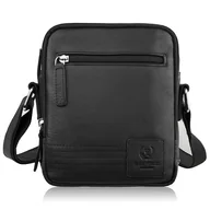 Torebki damskie - Listonoszka męska skórzana czarna saszetka na ramię mała pojemna AY-27-BL - miniaturka - grafika 1