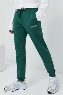 Spodnie męskie - Champion spodnie dresowe męskie kolor zielony gładkie - grafika 1