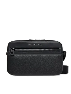 Tommy Hilfiger Saszetka Th Monogram Ew Reporter AM0AM13837 Czarny - Nerki - miniaturka - grafika 1
