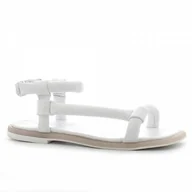 Sandały damskie - Białe sandały damskie z modnymi paskami CARINII - Carinii - miniaturka - grafika 1