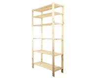 Regały - Maxi Regał Drewniany 230X120X50 Cm 6 Półek Ażurowych Surowy Drewno Sosnowe Naturalny Maxi-6Na / Wamar-Sosenka - miniaturka - grafika 1