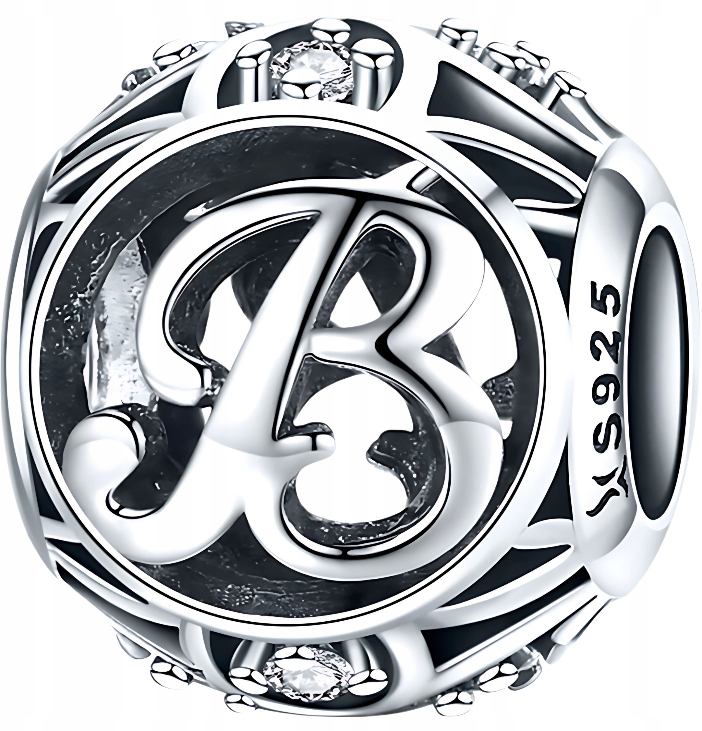 Ivybands CHARMS LITERKA B srebro pr 925 srebrna zawieszka koralik litera charms S925