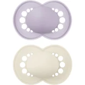 Smoczki uspokajające - MAM Original 16m+ smoczek Purple/ Beige 2 szt. - miniaturka - grafika 1